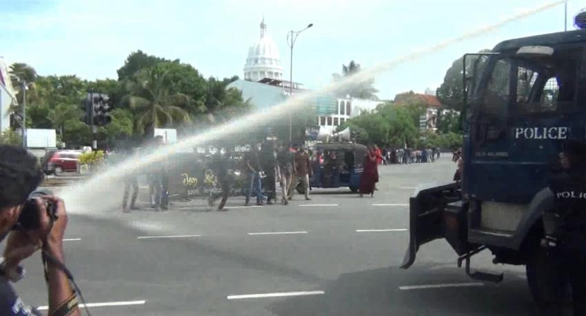 Police use water cannons to disperse IUSF protest